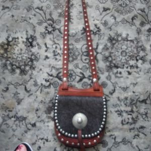 Custom made purse leather studded
